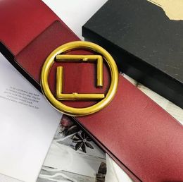 Designer Belts Red Genuine Leather Retro Golden Loop Alloy Buckle Mens Belt Womens Girdles Luxury Gold F Waistband Width 7cm Girdle 2023 Top