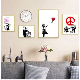 Pictures Paintings For Living Room Abstract Cuadros Decor Banksy Canvas Art Print Wall Art Canvas Painting Nordic s And Prints Wall Woo