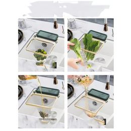 Storage Holders Racks Folding Water Tank Philtre Frame Iron Trowel Arrangement Material Kitchen Disposable Screen Residue Drainage Net Bag 230221