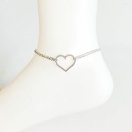 Anklets Arrival Summer Beach Barefoot Jewelry Hollow Out Fashion Tarnish Free Stainless Steel Heart For Women