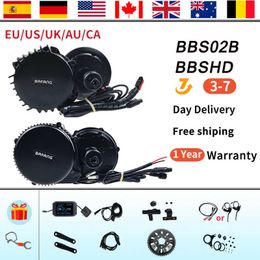 Bafang BBS01B BBS02B BBSHD 48V 750W 1000W Mid Drive Motor Bicycle Electric eBike Conversion Kit Powerful Central e-Bike Engine