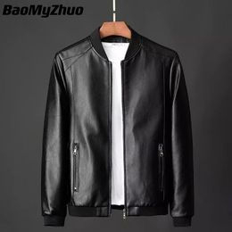 Mens Jackets Autumn Winter Leather Coat Men Bomber Motorcycle PU Plus Size 8XL Causal Vintage Black Biker Pocket Zipper 230222