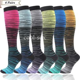 5PC Socks Hosiery 6 Pairs Compression Socks for Women Men 2030 MmHg Athletic Sport Running Socks Comfortable Anti Fatigue Medical Nursing Socks Z0221