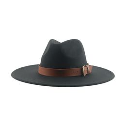 Hat Fedora Hats for Women Felted Hats for Men Panama Wide Brim 9.5cm Solid Belt Band Casual Formal Wedding Decorate Hat Sombrero