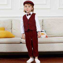 Clothing Sets Baby Boy Wedding Suit Toddler Christmas Baptism Outfit Infant Xmas Birthday Party Gift Newborn Clothes Long Sleeve Overall