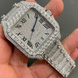 Wristwatches Factory Pass Tt Iced Out VVS Lab Grown Diamond Men Hip Hop Jewellery Custom Wrist Watch Wholalerev7e