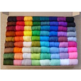 Fabric and Sewing mylb Wholesale 36pcslot Wool Fibre Yarn Roving For Needle Felting materials free 230221