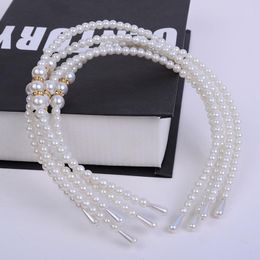 Hair Accessories 1/2Pcs Girls Pearls Hairbands Sweet Crown Pearl Elastic Princess Heart Bands Luxury Kids Headband Head Wear