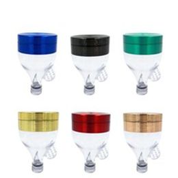 Manufacturer's direct-selling scroll-pattern funnel grinder stripe 63mm smoke crusher three-layer zinc alloy bottle-mouth metal smoke applia