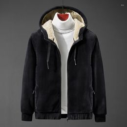 Men's Hoodies Lamb Velvet Warm Sweatshirt Men Spring Winter Fleece Thickening Hooded Jacket Sportswear Top Silver Hoodie Coats 7XL 8XL