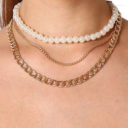 Choker Gothic Sweet Baroque Pearl Pendant Necklace Bridal Wedding Punk Layered Coin Long Chain Necklaces Women Year Jewellery