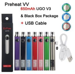 5 set EVOD UGO V3 Preheat VV Vaporizer Battery 1100 900 650mAh Variable Voltage E Cigarette 510 Thread Vape Pen & E-Cig USB Charger eGo-T MT3 CE4 CE5