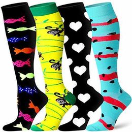 5PC Socks Hosiery Compression Socks Running Sports stocking Men Women Circulation Athletic Varicose Veins Travel Nurses Over Knee High Stockings Z0221