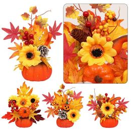 Decorative Flowers Pography Props Artificial Fall Home Decor Thanksgiving Party Autumn Harvest Halloween Decorations Pumpkin