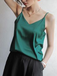 Women's Tanks 2023 Summer Fashion Silk Vest Women Basic Satin Sling Tops Versatile Solid Loose Camis Female Tank Top