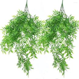 Decorative Flowers Props Party Supplies Home Decoration Patio Porch Wall Hanging Artificial Bamboo Leaves Faux Willow Vines Lifelike Plant