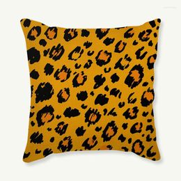 Pillow Nordic Zebra Leopard Texture Pattern Cotton Linen Sofa Throw Cover Geometric Yellow Red Wave Case 45x45cm