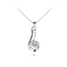 Pendant Necklaces 2023 Euro-American Jewelry Charms Hook Shaped Lettering Necklace I LOVE MOM FOREVER Mother's Day Gift