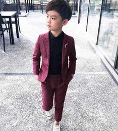 Clothing Sets Formal Kids Party 2Pc Boys clothes Formal Suit for Wedding 2022 Toddler Boy Blazer Suit dress dent School Ceremony Comes W0222
