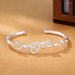 Bangle Adjustable Cherry Blossoms Sakura Plum Wintersweet Bracelet Free Size Jewellery