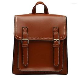 School Bags Vintage Backpack Female Pu Leather Bag Women Fashion For Girls Brand Creative Leisure Shoulder Sac A Dos