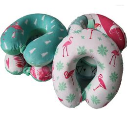 Pillow Flamingo Pattern Slow Rebound U-shaped Outdoor Travel Memory Cotton Protection Cervical Car