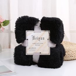 Blanket Fluffy Plush Soft Long Faux Coral Fleece For Sofa Bedspread Winter Warm Cozy Throw Home Decor 230221