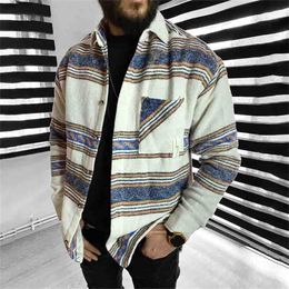 Men s Casual Shirts Mens Plaid Checked Flannel Loose Long Sleeve Blouse Tops Men Social Jacket Clothes 230221