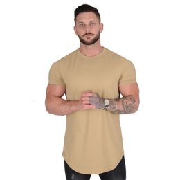 Men's TShirts Gym Tshirt Men Short sleeve Cotton Casual blank Slim t shirt Male Fitness Bodybuilding Workout Tee Tops Summer clothing 230221