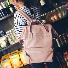 School Bags Retro Style Fashion Women Leather Backpack Youth Korean Shoulder Bag Laptop Schoolbags For Teenager Girls Boys