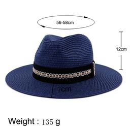 Wide Brim Hats Fashion Panama Cowboy Straw Summer Sun Hat Outdoor Unisex Men Women Protection Beach Cap Jazz Casual