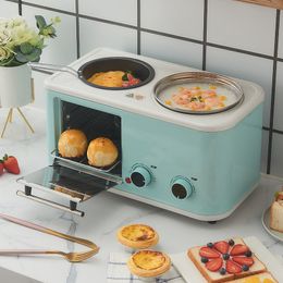 3 in 1 Breakfast Makers 4 In 1 Machine Household 5L Mini Bread Maker Toaster Oven NonStick Frying Pan 230222