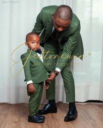 Clothing Sets Casual Dark Green Children Wedding Blazer Clothing Set Come Birthday Party Formal Boy Suits For Wedding 2 PCS Set W0222