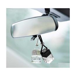 Car Air Freshener 10Pcs 8Ml Hanging Glass Bottle Per Diffuser For Essential Oils Fragrance Ornament Interior Accessories Drop Delive Dhxoi