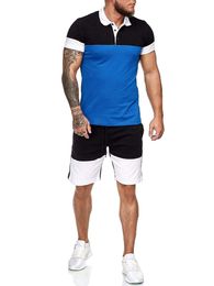 Men's Tracksuits 2023 Cotton Short-sleeved T-Shirt Shorts 2 Pcs Jogger Sets Men Summer Sweat Suits Casual Tops Male Splicing Tracksuit