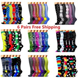 5PC Socks Hosiery Compression Socks Women Nurse Socks 2030mmhg Unisex Sport Socks 6 PAIRS Sport Socks Cycling Running Socks Compression Men Socks Z0221