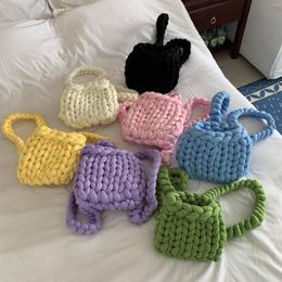 School Bags Cute Wool Knitted Backpack For Young Girls Multi-functional Bucket Bag Casual Shoulder Lady Back Pack Female Rucks