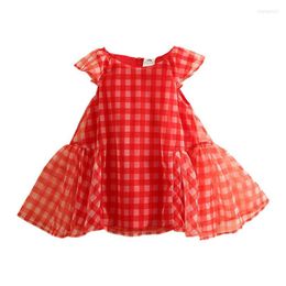 Girl Dresses Summer Girls Beach Dress Red Plaid Tutu For Holiday Costumes Toddler Clothing Baby Frocks