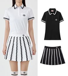 Outdoor T Shirts Mens Polos Ladies Golf Shirt/Skirts Suit Summer Women's Short Sleeve Polo Shirts A-Line Skirts Clothes Set UT004 230222