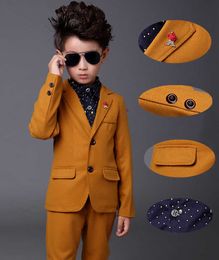 Clothing Sets Boys suits for weddings Kids Prom Suits Yellow Wedding Suits Kids tuexdo Big Children Clothing Set Boy Formal Classic Come