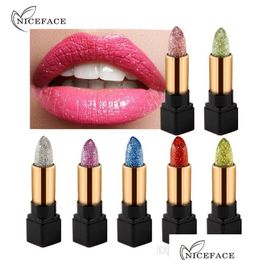 Lip Gloss Niceface Shimmer Lipstick Colour Cosmetics For Women Long Lasting Magic Temperature Changing Glitter Brand Makeup Drop Deli Dhodg