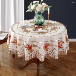 Table Cloth PVC Waterproof Tablecloth 140cm Round Oil-proof Tea Coffee Cover For Home Restaurant Banquet Decor
