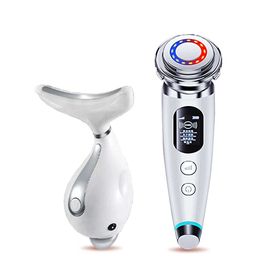 Face Massage Skin Care Rf Lifting Beauty Facial Neck Massager Anti Wrinkle Remove Microcurrents LED Photon Therapy Tools 230222