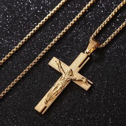 Pendant Necklaces Christian Jesus Cross Necklace For Men Women Religious Amulet Jewelry Gift