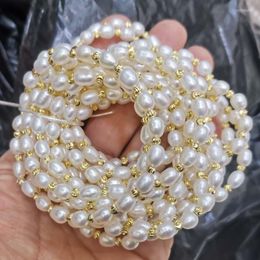 Bangle Wholesale 50 Strands Real Pearls Bracelets Rice Beads Endless Elastic Style