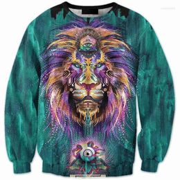 Men's Hoodies CNUUIKOOEK Sweatshirts Boutique 3D Ink Color Lion Avatar Printed Hoodie Long Sleeve Pullover Fashion Man