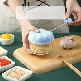 Fruit Vegetable Tools Hand Pull Type Meshed Garlic Device Easy to Clean Food Cooker Mini Meat Grinder Kitchen Press Masher 230222