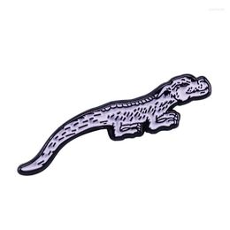 Brooches Cute White Lizard Crawl Animal Backpack Clothing Hard Enamel Pin Badge Brooch