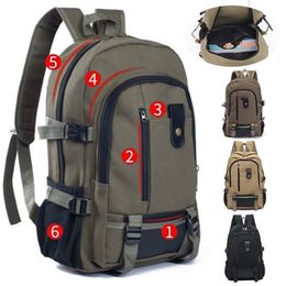 Outdoor Bags Mountaineering Large Capacity Backpack for Men Canvas High School Backpacks Travel Camping Computer 230222