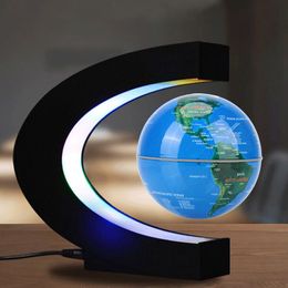 Decorative Objects Figurines Floating Magnetic Levitation Globe LED World Map Electronic Antigravity Lamp Novelty Home Decoration Birthday Gifts 230209